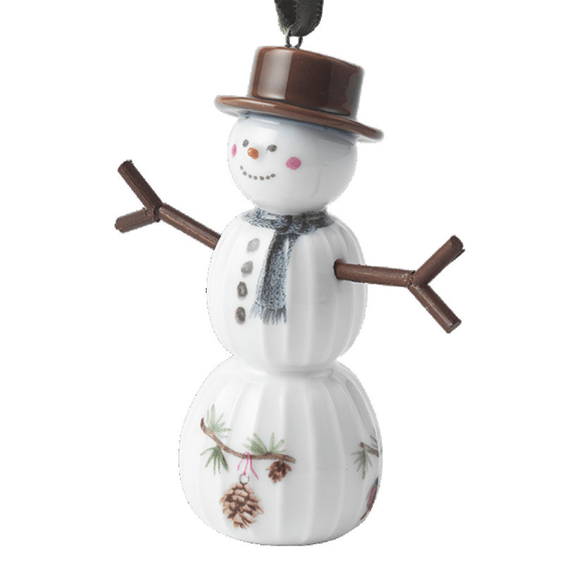 Hammershoi Christmas Snowman, Hanging H 3.7" White W. Deco