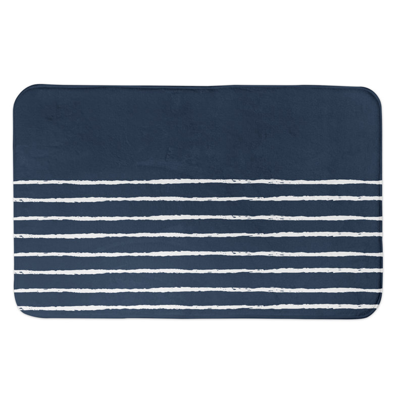 Tapis pour salle de bain Stasya, Bleu marine
