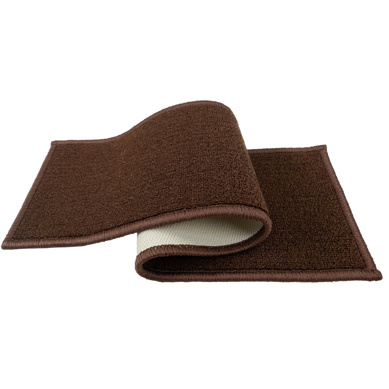 Tapis d'escalier antidérapant lavable à la machine, Rectangle 32 po x 13 po, Brun