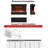 Modern Smart Wifi 3 Sided Electric Fireplace Insert, Built In Wall Mounted Heater With Timer Thermostat, Muiti Flame Fuel Bed Colors And Top Lights, Adjustable Sound Volume, Logs And Crystals-1948576661