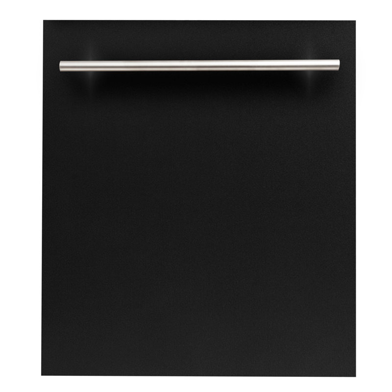 ZLINE 24 in. Top Control Built-In Dishwasher, 52dBa, Black Matte  with Modern Style Handle
