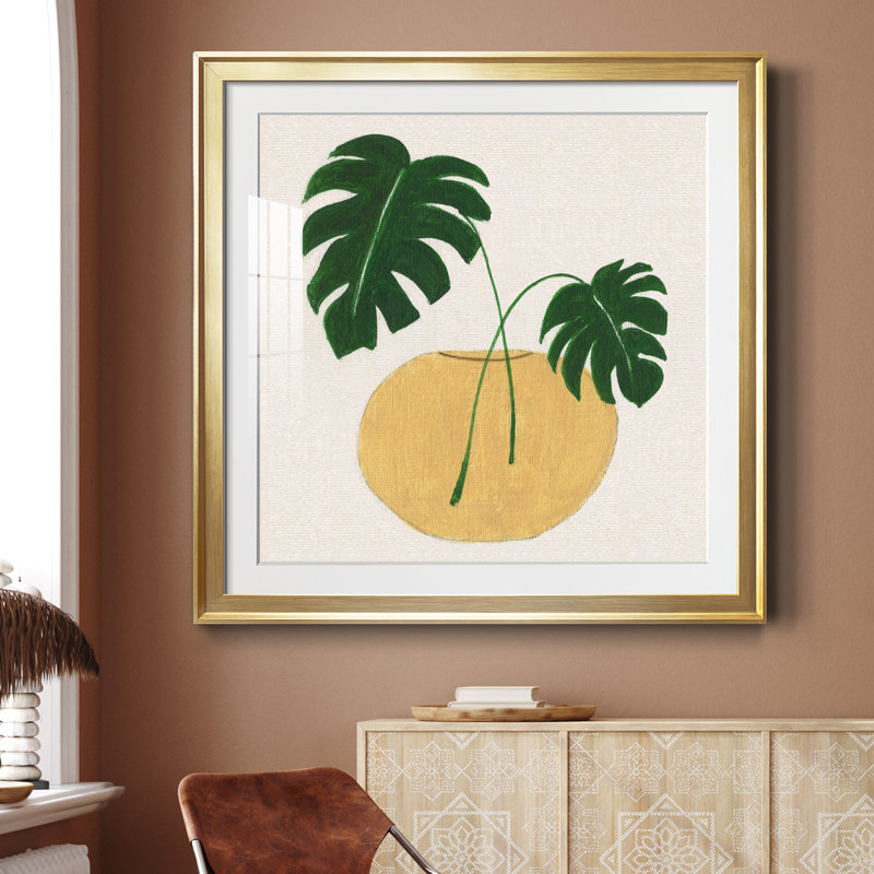 Simple Nature II - peinture encadrée, H 34,5 po x l 34,5 po x P 1,5 po, Encadrement doré