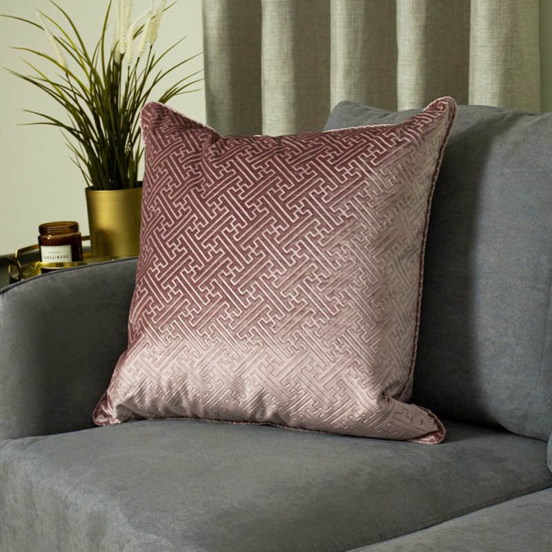 Puteaux Geometric Square Throw Cushion, Blush