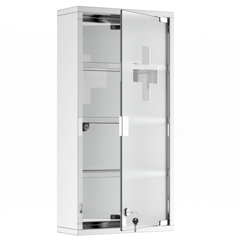 Armoire à pharmacie murale verrouillable avec 2 clés