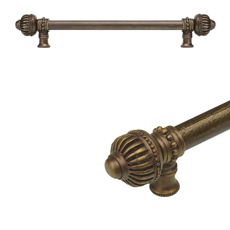 Cage à cricket avec grand faîteau à poignée longue 5/8 po, Laiton antique, 9"