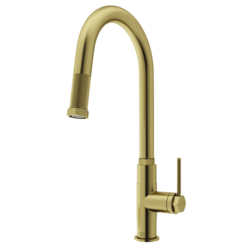 Hart 18 H 1-handle Pull-Down Kitchen Faucet, Matte Brushed Gold