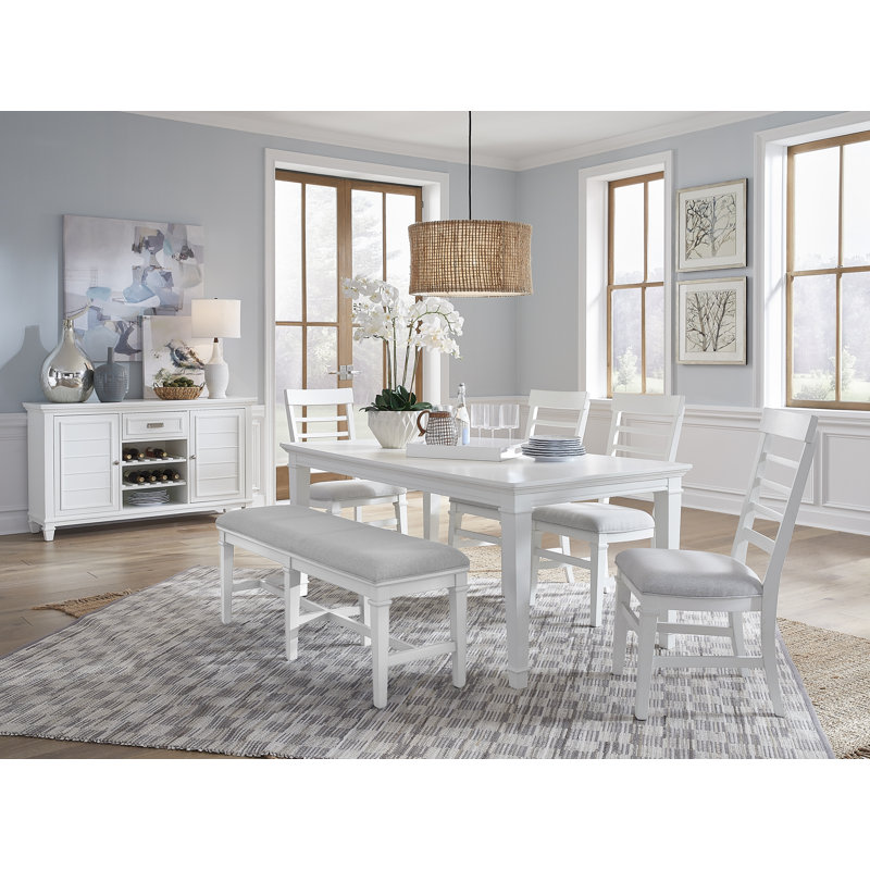 White Upholstered Bench, White