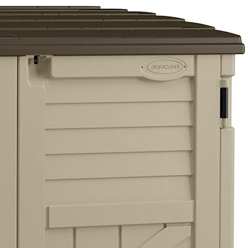 Suncast 53 in. W x 32.5 in. D Resin Horizontal Storage Shed with Reinforced Floor and 3-Door Access, Made in the USA