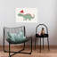 Cute Christmas Dinosaur Abstract Contemporary Animal Winter Wall Art Print 1 Piece Wrapped Canvas Wall Art-2111503252