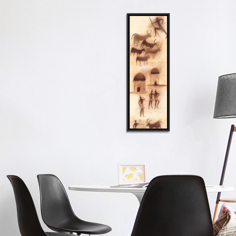 « africain impression i », impression sur toile, H 36 po x l 12 po x P 1,5 po, Toile avec cadre noir