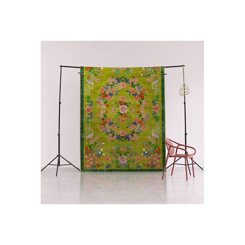 Tapis multicolore lavable à motif floral multicolore, Tapis de couloir 3 pi 3 po x 9 pi 10 po