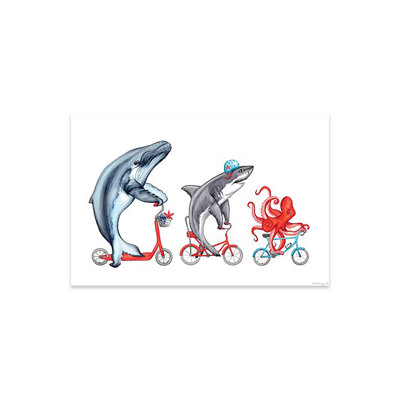 Trio d'animaux marins sur verre acrylique