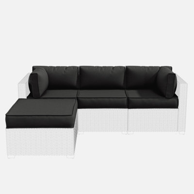 9-Piece Outdoor Replacement Cushion Set Seat/Back Cushion (Set Of 3 Seats , 5 Backs, 1 Footrest)