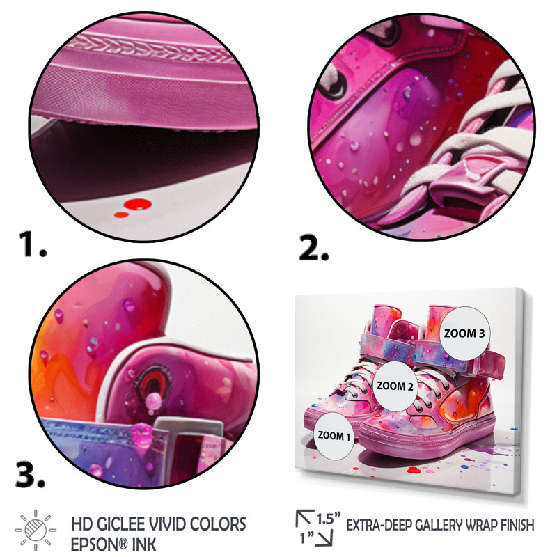Chaussures de mode roses obsession VI - imprimé, Cadre doré à une seule photo, H 16 po x l 32 po x P 1 po