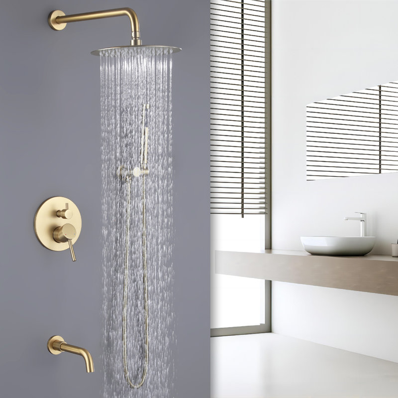 All-In-One Kit with Rough in-Valve, Brushed Gold