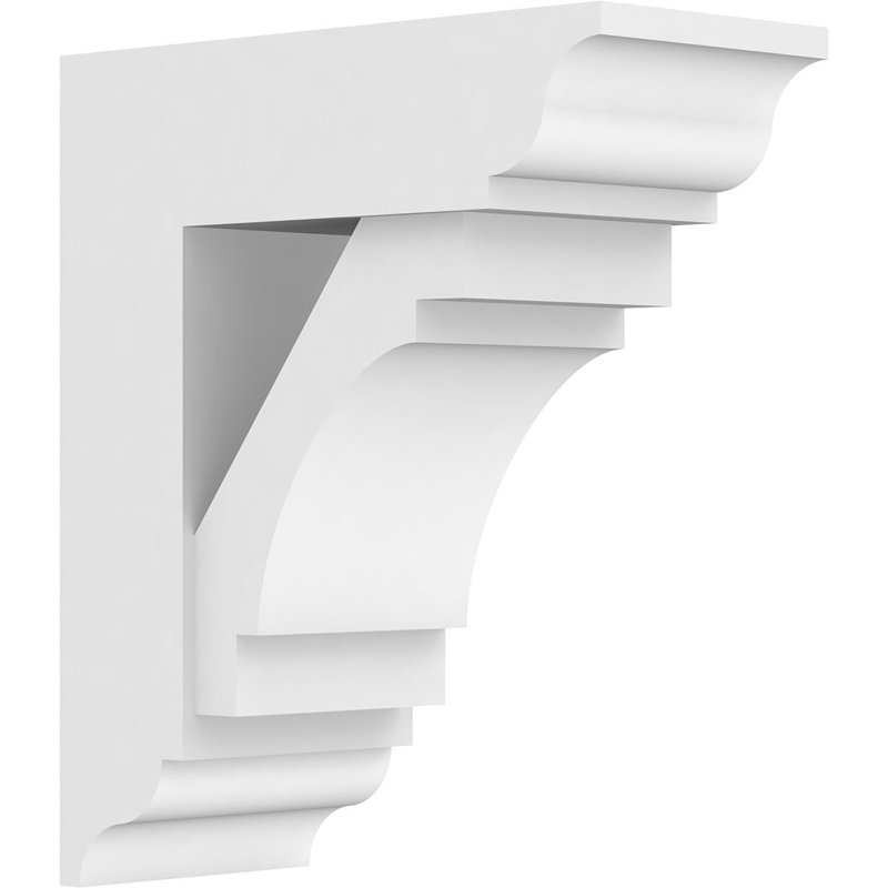 Support standard en uréthane standard Merced avec extrémités traditionnelles, brun clair apprêté, H 14 po x l 5 po x P 12 po