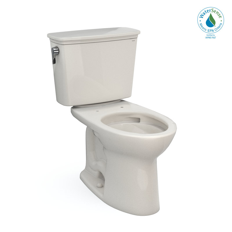 Drake® 1.28 GPF (Water Efficient) Elongated Two-Piece Toilet with Tornado Flush® (Seat Not Included), Sedona Beige, 12"