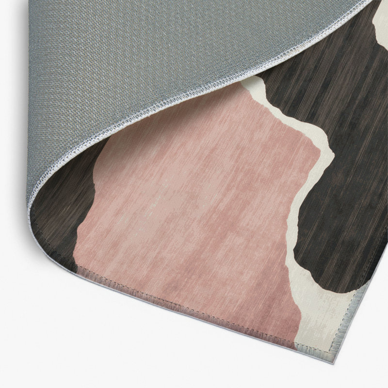 Tapis intérieur et extérieur noir Watercolor, Rectangulaire 2 pi x 3 pi