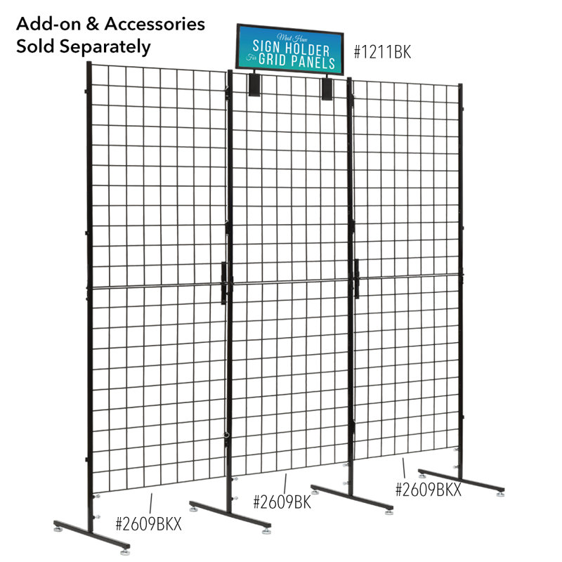 H 70,5 po x l 26 po - Grid N Go Plus - Unité additionnelle, Noir