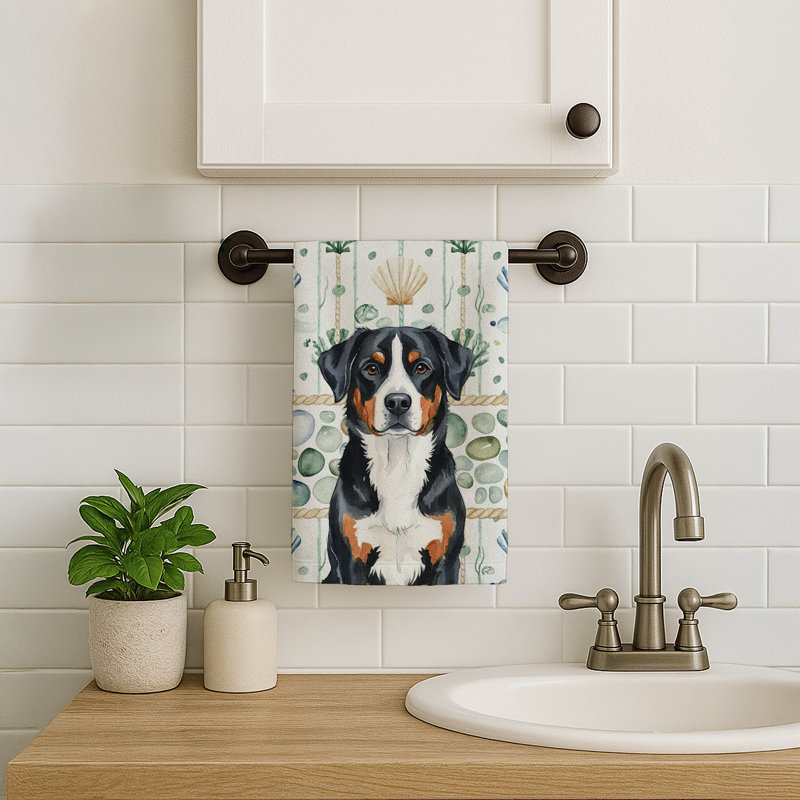 Serviette de cuisine en verre pour chien, Grand bouvier suisse