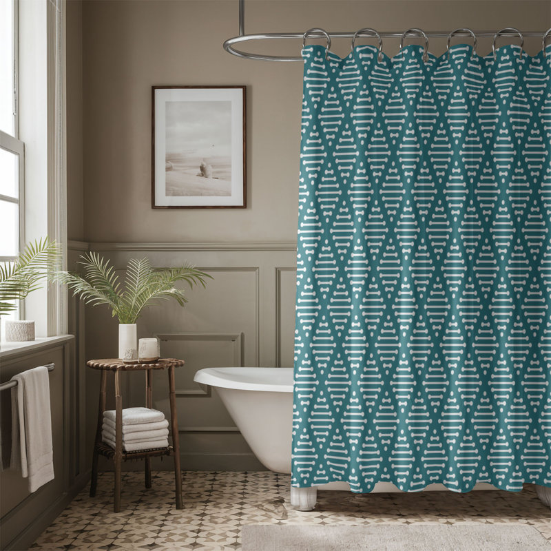Rideau de douche Premium 5, Bleu sarcelle, H 74 po x l 71 po