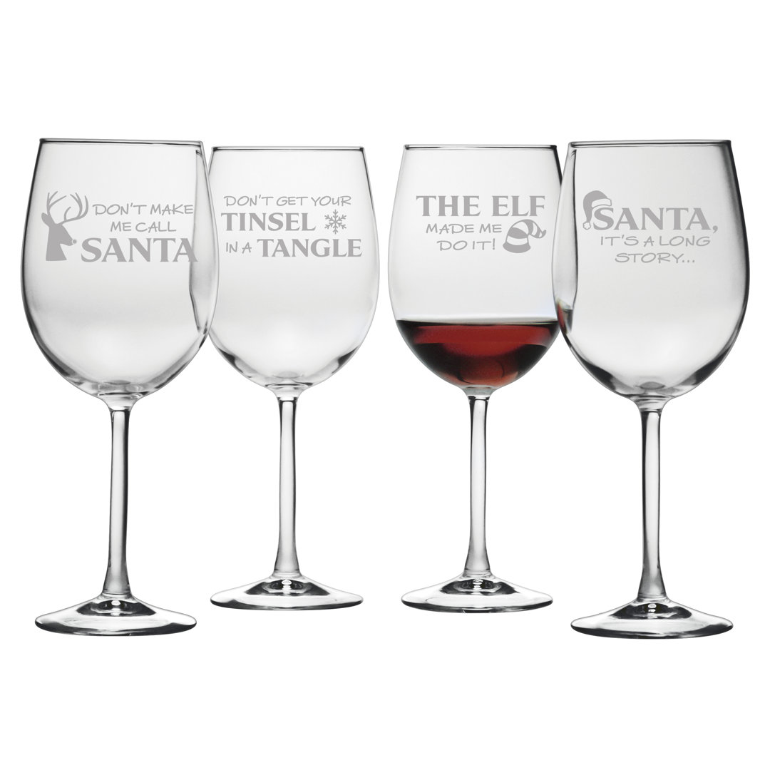 19oz. Wine Glass Set (Set of 4) The Holiday Aisle®