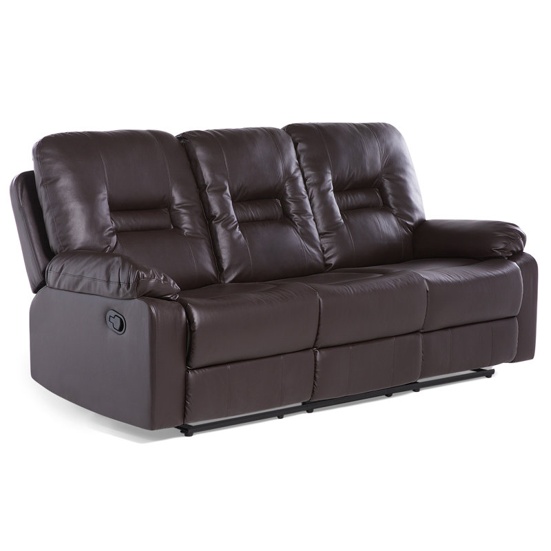 Faux Leather Reclining Sofa, Brown