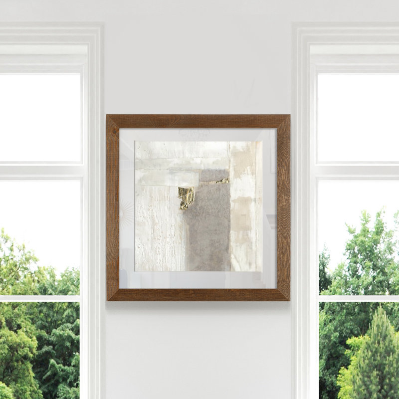 Or neutre II-impression sur papier, H 31,5 po x l 31,5 po x P 1,5 po, Érable encadré