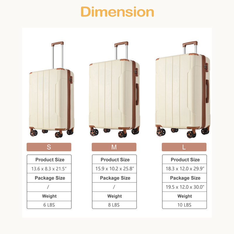 Ensemble de 3 valises extensibles en ABS rigide