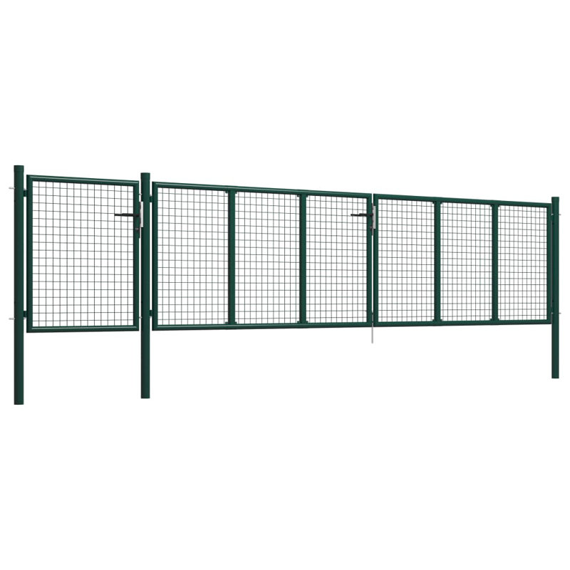 Adalira 150cm H x 500cm W Green Metal Gate