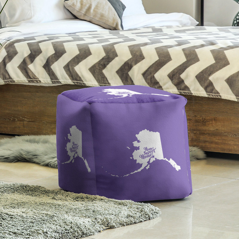 Repose-pieds cubique à ancrage doux home, Mauve