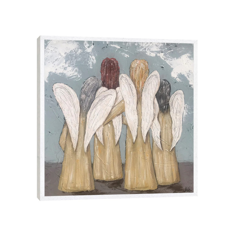 The Gathering of Angels 1 Piece Wall Art on Canvas, 66.04 cm H x 66.04 cm W, Framed Print without Mat, White