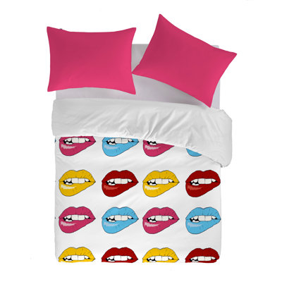 Gouchee Home Lips Cotton Queen 3pc Duvet Cover Set