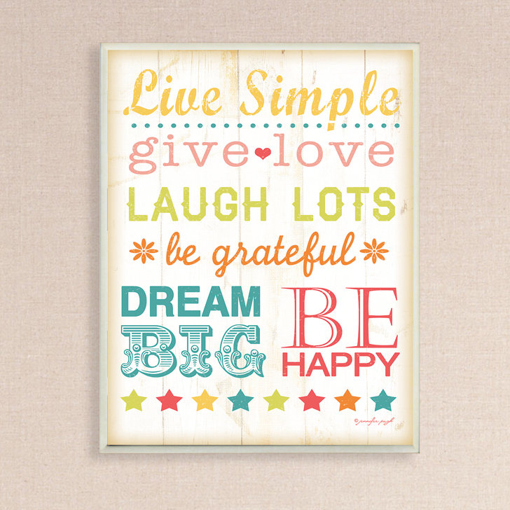 Impression papier « Live simple »