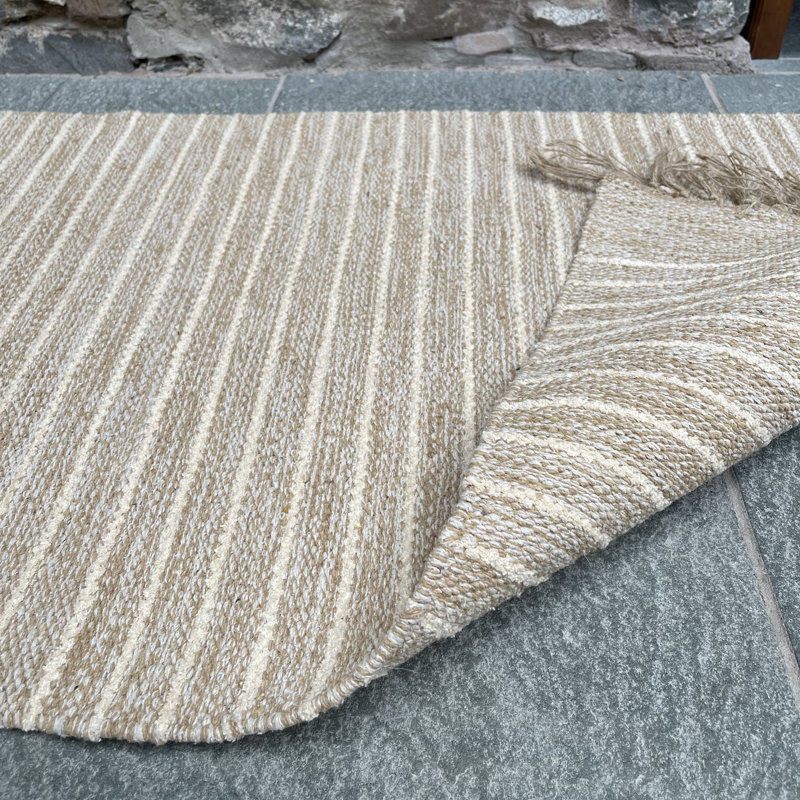 Amasia Striped Hand Woven Area Rug, Rectangle 70 x 130cm
