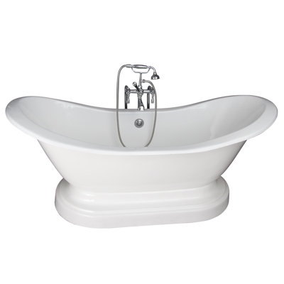 72 " L x 30 " W Freestanding and Mounting / Installation Required Soaking Cast Iron Bathtub