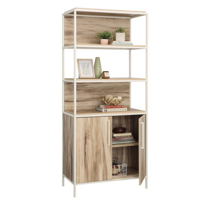 Bibliothèque avec portes, finition brune