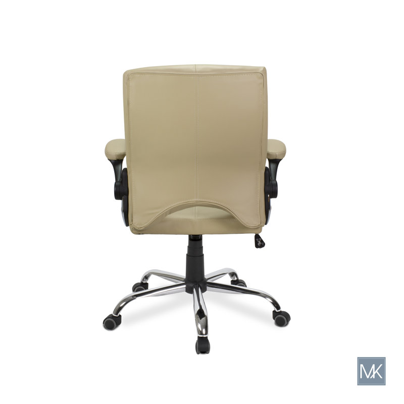 Fauteuil de conférence ergonomique en similicuir, Beige