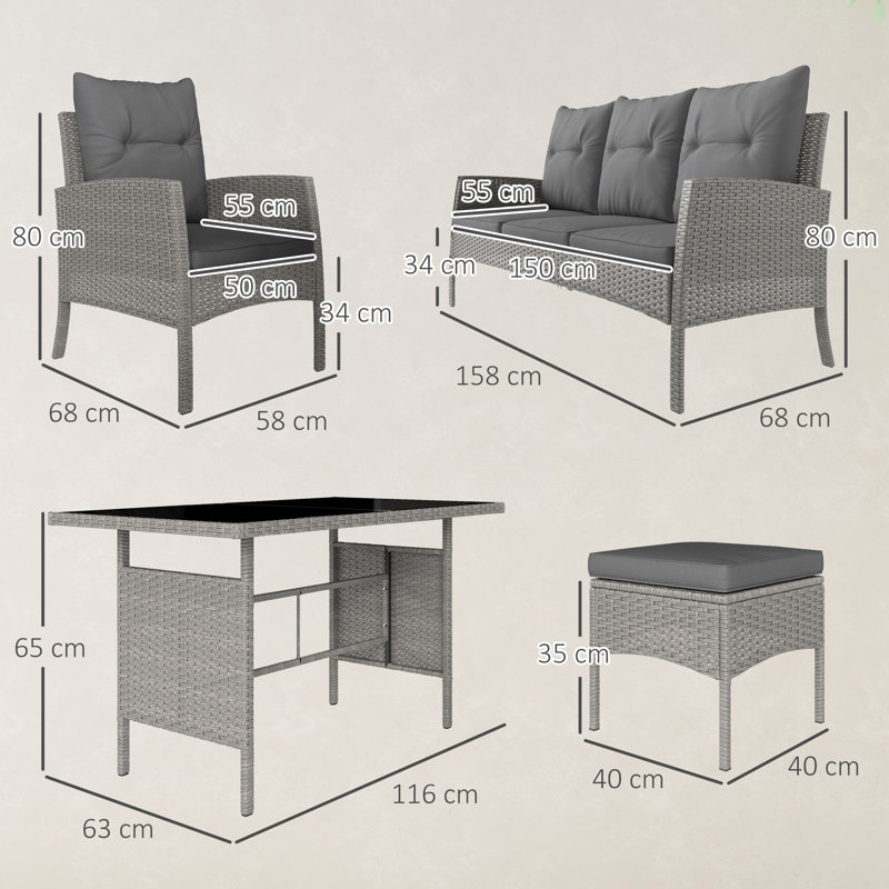 Rattan Sofa Set