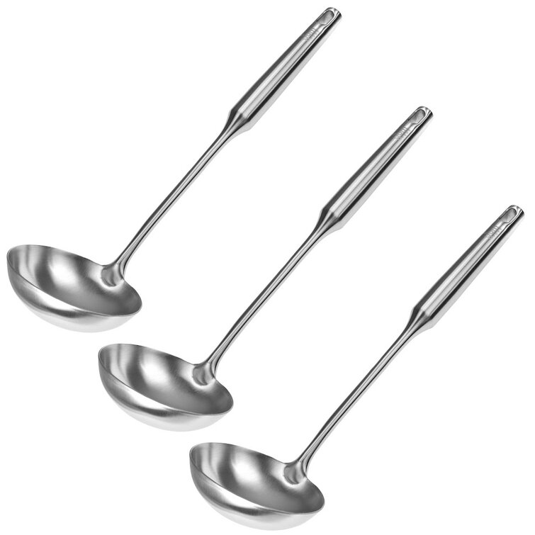 YBM Home Stainless Steel Cooking Spoon - Solid Silver Coated Large Serving  Utensil 14 inch, 1 Pack