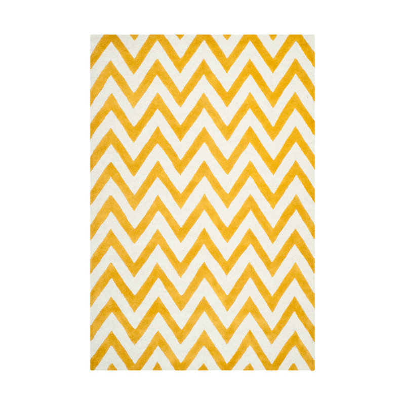 Sanyla Cambridge Hand Tufted Wool Chevron Rug, Rectangle 2' x 3'