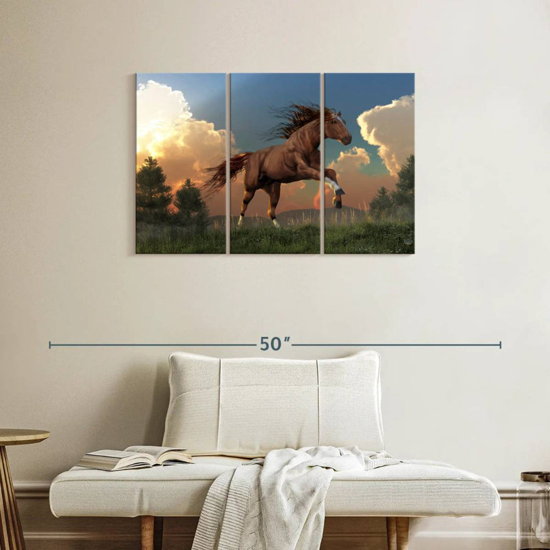 Brampt Horse Running Free, 24" H x 38" W