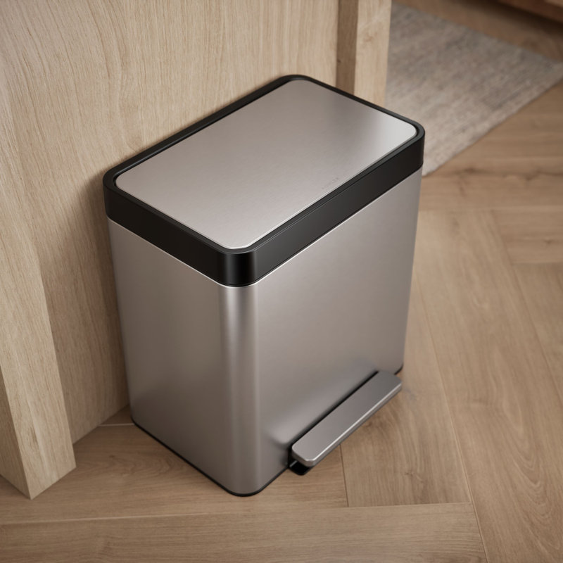 Poubelle compacte en acier inoxydable 8 gallons, Acier inoxydable