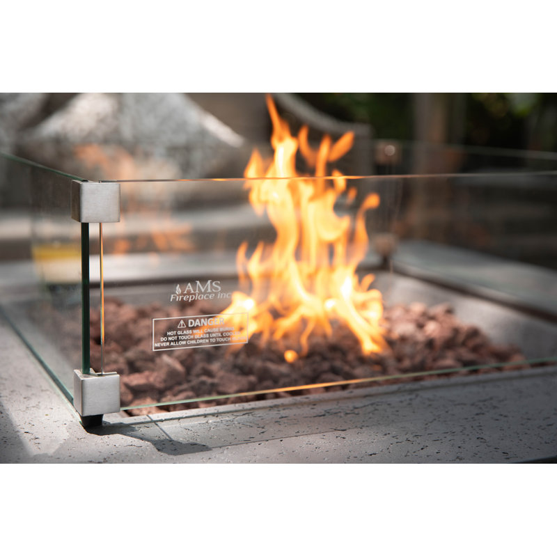 Pare-vent carré en verre trempé 26 po x 26 po