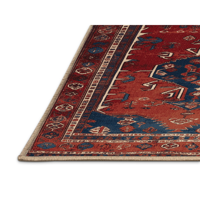 Tapis brun turc lavable à la machine, Carré 7 pi
