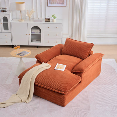 Canapé inclinable à compression avec accoudoirs pour la détente et le confort, orange