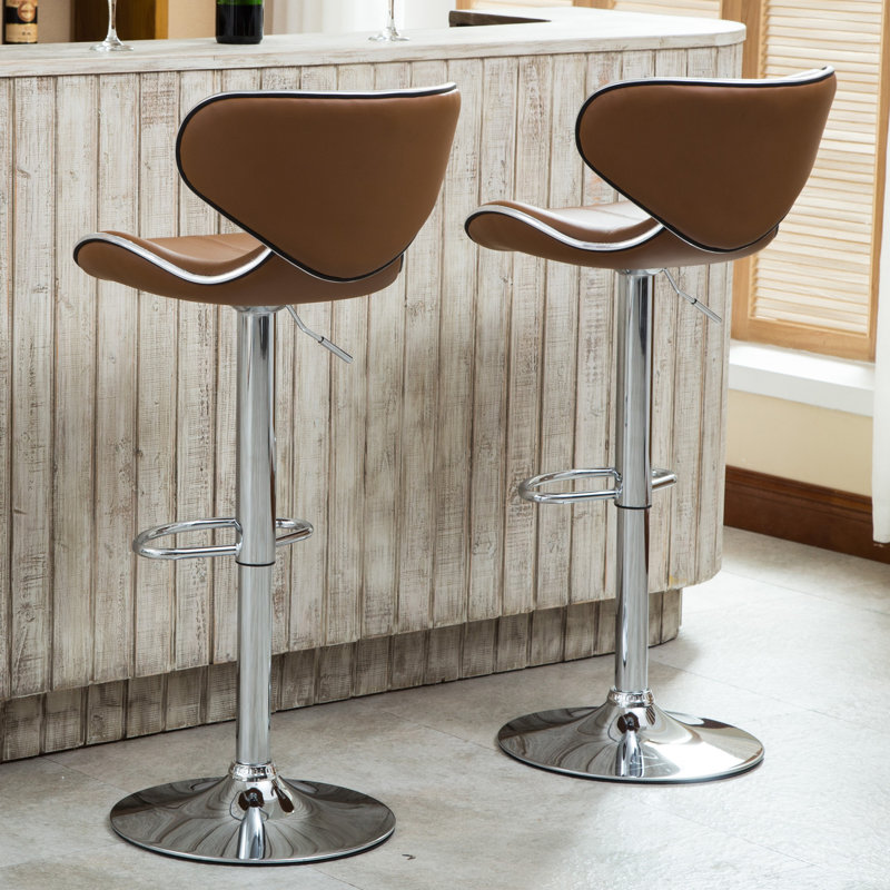 Leopoldo Swivel Upholstered Adjustable with Metal Frame, Camel