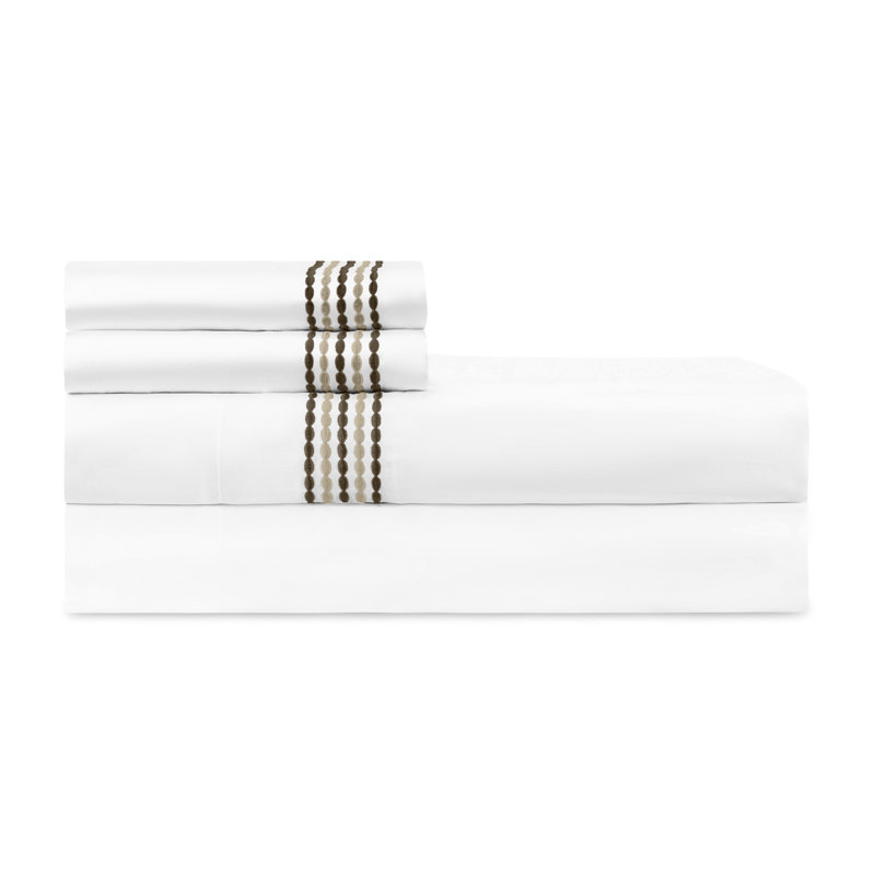 Stella Sateen Sheet Set, California King, Natural Charcoal