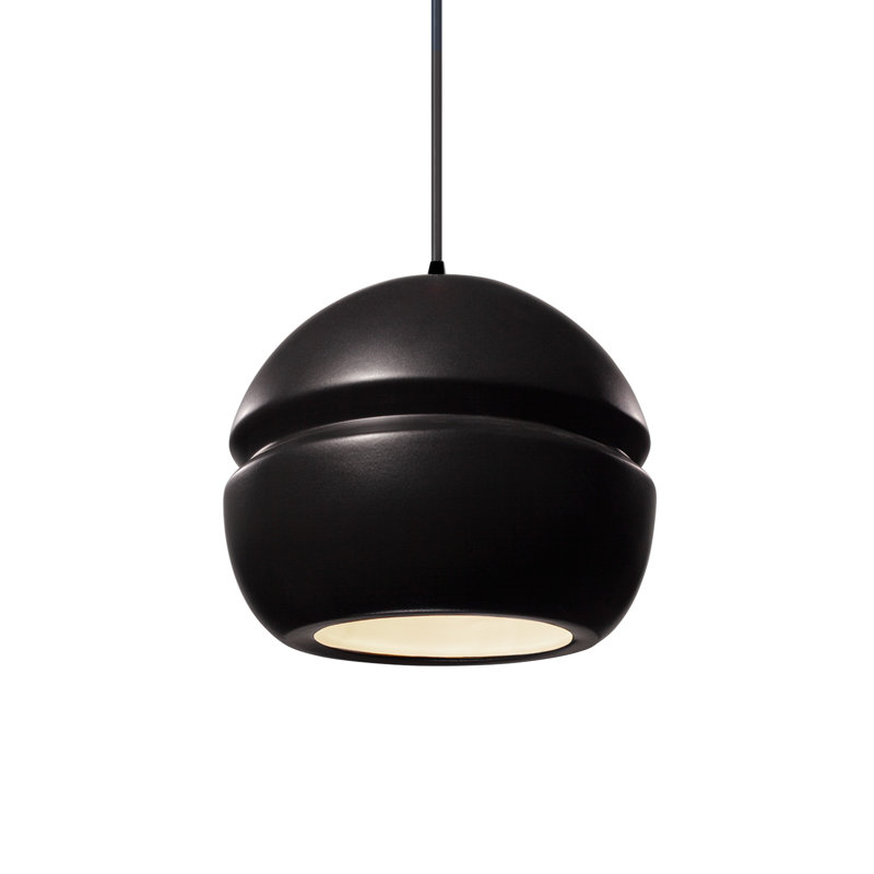 Luminaire suspendu à 1 lumière Logan, Noir mat, Carbone noir mat