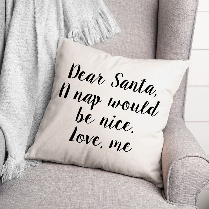 Coussin décoratif noir et blanc Typographie